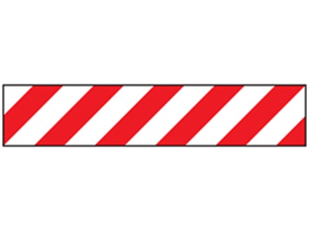 Safety and floor marking tape, red and white chevron.