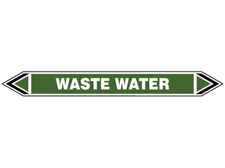 Waste water flow marker label.