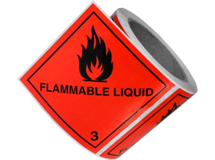 Flammable liquid, class 3, hazard diamond label