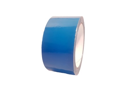 Plain auxiliary blue pipeline identification tape.