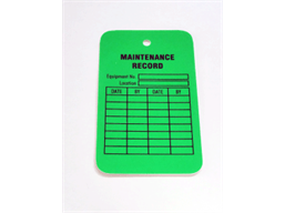 Maintenance record tag.