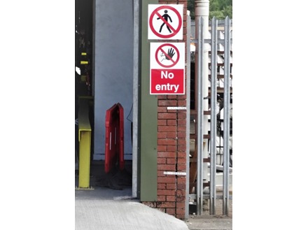 No unauthorised persons symbol safety sign.