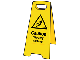 A-board, caution slippery surface