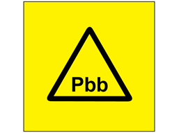 Pbb (polybrominated biphenyl) symbol label.