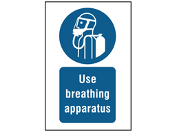 Use breathing apparatus symbol and text safety sign.