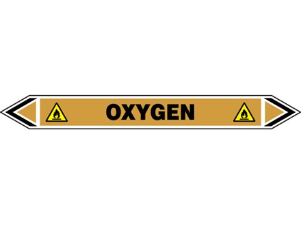 Oxygen flow marker label.