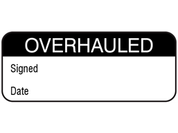Overhauled maintenance label.