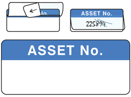 Asset number write and seal labels.