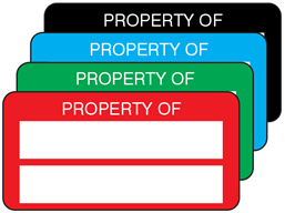 Property asset label, not numbered, destructible