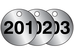 Aluminium valve tags, numbered 201-225