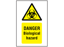 Danger biological hazard symbol and text safety sign.