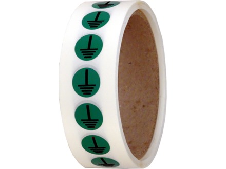 Earth symbol label (black on green)