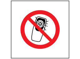 No mobile phones with cameras symbol safety sign.