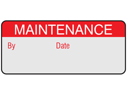 Maintenance aluminium foil labels.