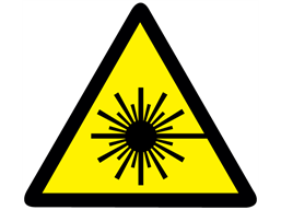 Caution laser symbol safety label.