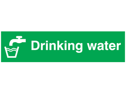 Drinking water, mini safety sign.