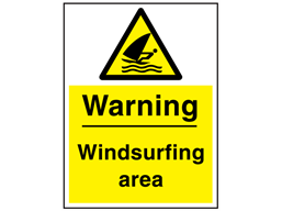Warning windsurfing area sign.