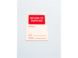 Return to supplier tag