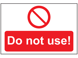 Do not use sign.