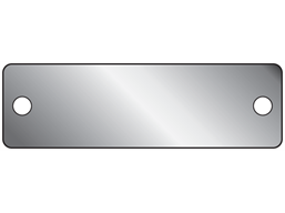 Blank stainless steel nameplate, 19mm x 63mm