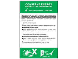 Conserve energy lighting sign.