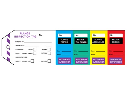 Flange inspection tag (five part).