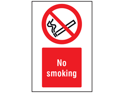 No smoking symbol and text safety sign.