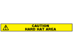 Caution hard hat area barrier tape