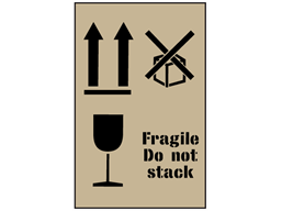 Combination fragile, do not stack and this way up stencil