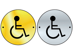 Disabled symbol door sign.