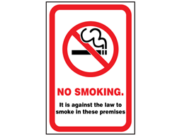 No smoking safety sign (England).