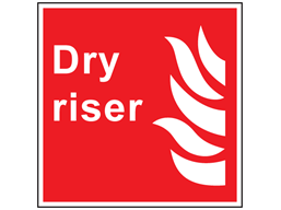 Dry riser symbol and text safety sign.