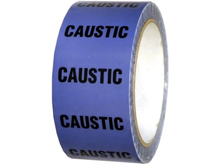 Caustic pipeline identification tape.