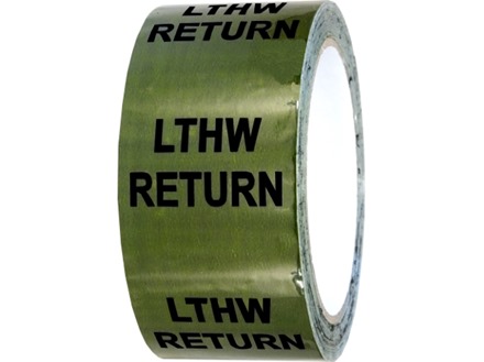 LTHW return pipeline identification tape.