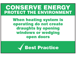 Conserve heating sign.