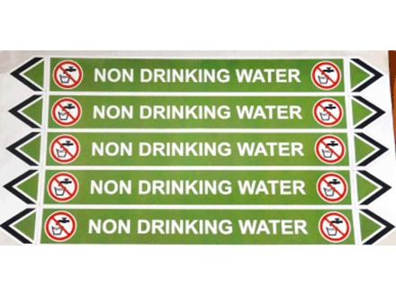 Non drinking water flow marker label.