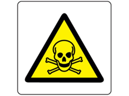 Warning toxic symbol label.