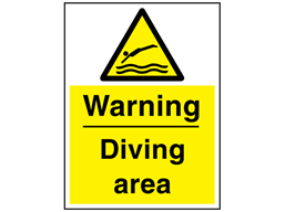 Warning diving area sign.