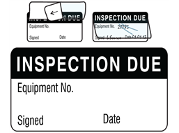 Inspection due jumbo write and seal labels.