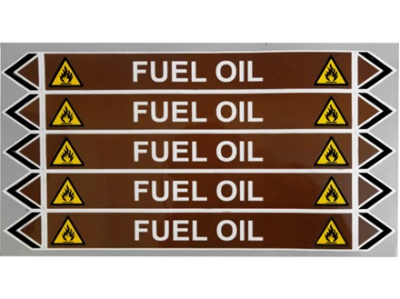 Fuel oil flow marker label.