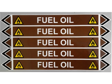 Fuel oil flow marker label.