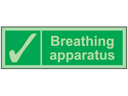 Breathing apparatus photoluminescent safety sign