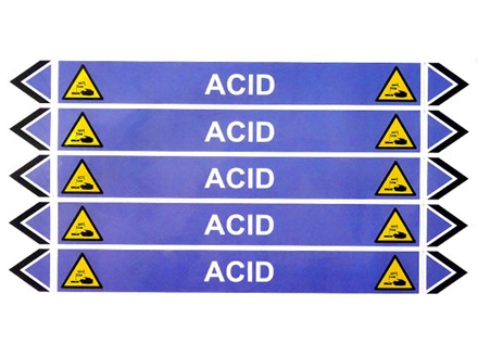 Acid flow marker label.