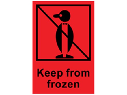 Keep from frozen shipping label.