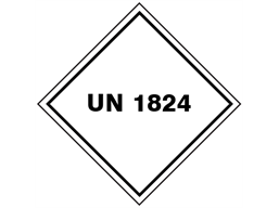 UN 1824 (Sodium hydroxide) label.