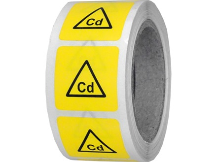 Cd (cadmium) symbol label.