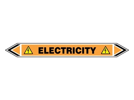 Electricity flow marker label.