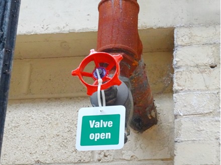 Valve open tag.