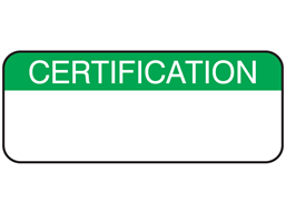 Certification maintenance label.