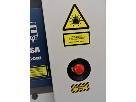 Caution laser symbol safety label.